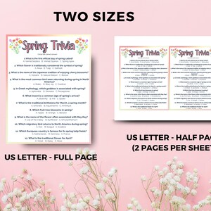 Spring Gift Questionnaire Spring Trivia, Spring Quiz, Garden Party Games, Spring Party Game ...