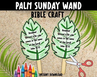 Palm Sunday bible craft Sunday School, Palm Sunday Activity, Sunday School craft, Easy easter crafts, Hosanna craft, Holy Week for kids