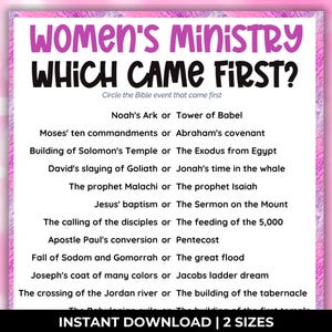 Christliche Trivia-Spiele, Frauen-Retreat-Spiele, Bibelstudienspiel, Frauenarbeitsspiel, Bibelarbeit-Trivia, Kirchen-Partyspiel, die zuerst kam