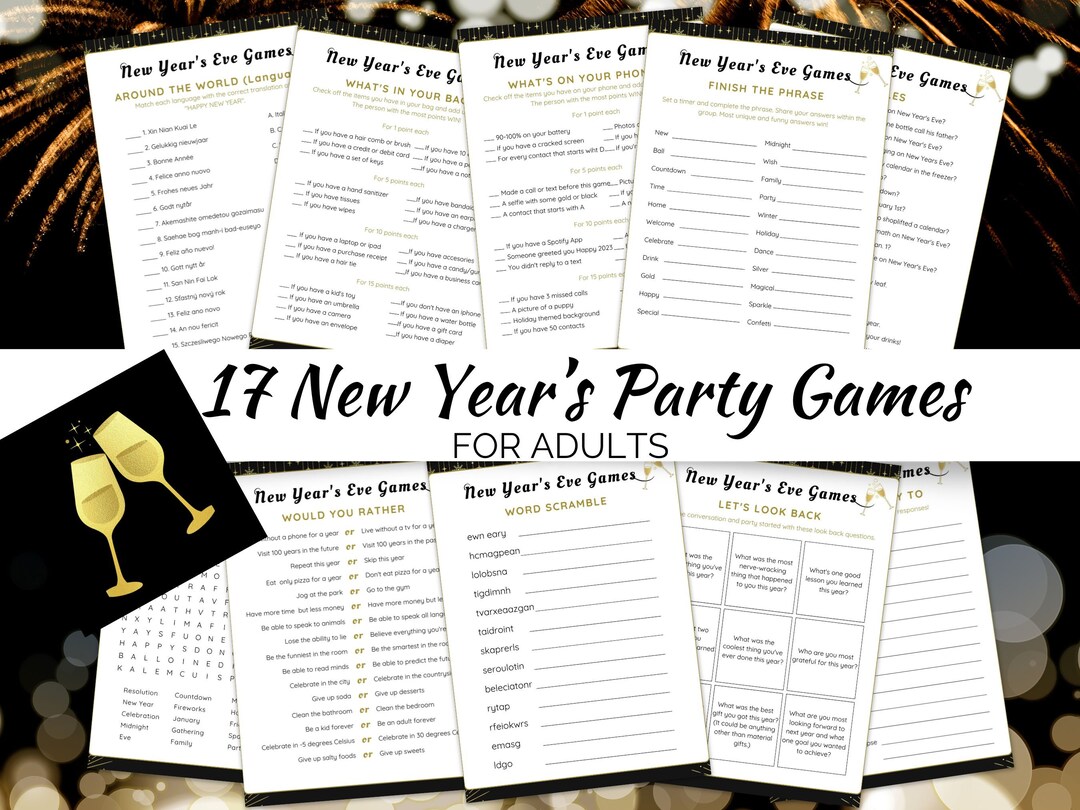 New Year's Eve Party Games for Adults Adult New Year's Eve Games Adult Party Games New Year's ...