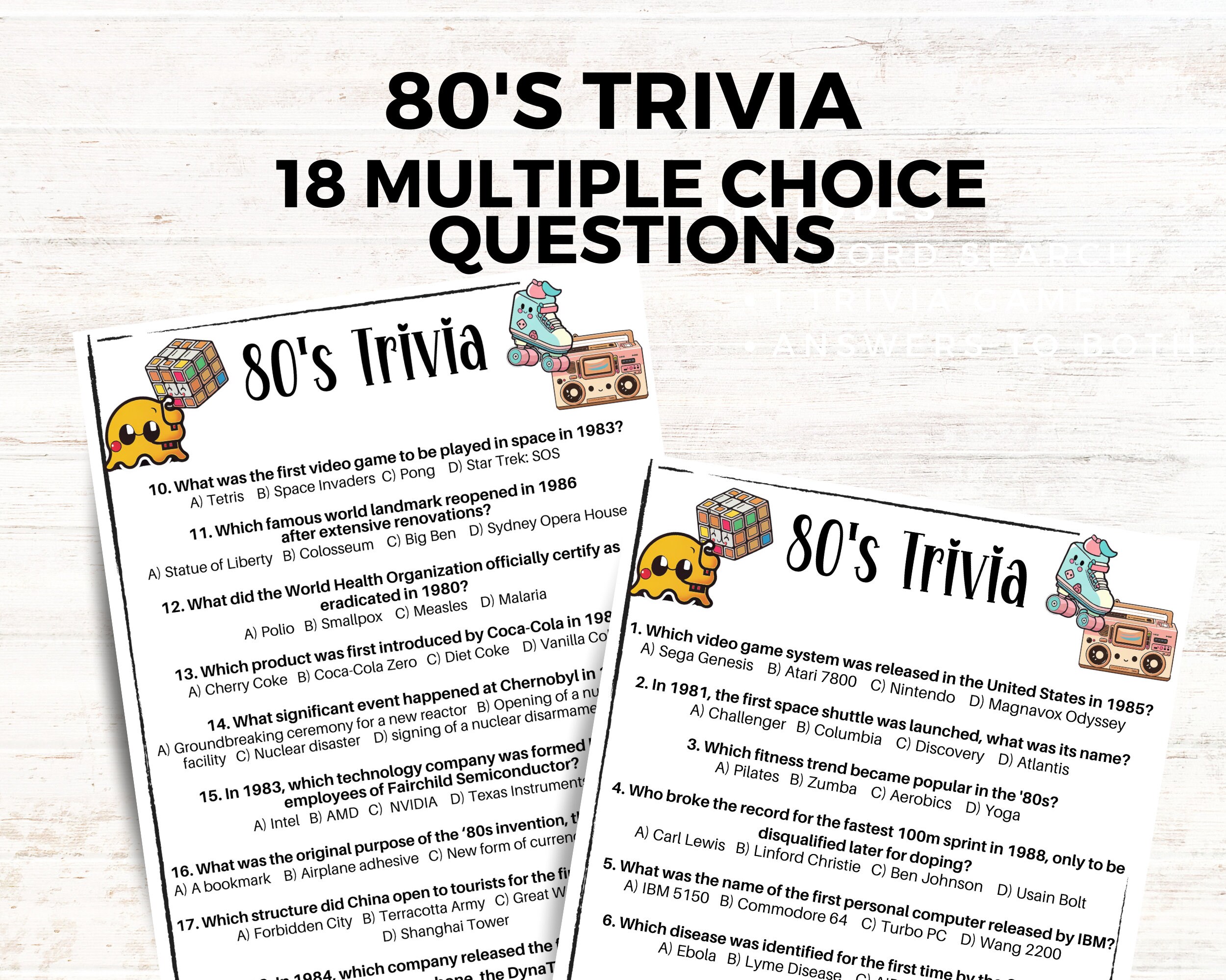 80's Trivia Game | Decades Trivia | 1980's Party Game | 80s Games ...