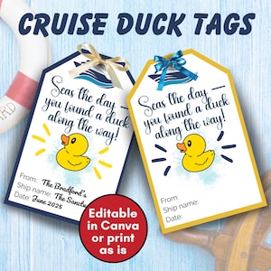Cruise duck tags editable, Cruise ship instant download editable duck tags, Cruising duck tags Canva, You found a duck,Duck tags for cruises