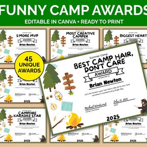 Premi per campi divertenti, premi per campi estivi, premi per campi femminili, premi per campi maschili, certificati per campi, premio per campi notturni, campi estivi per bambini