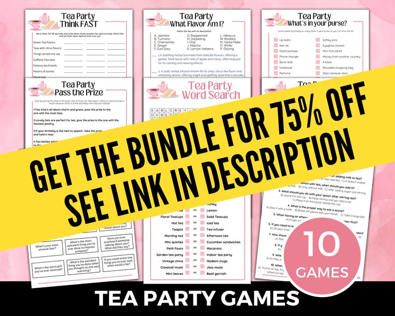 Spill the Tea Game, Ladies Tea Party Games, Tea Party Activities ...