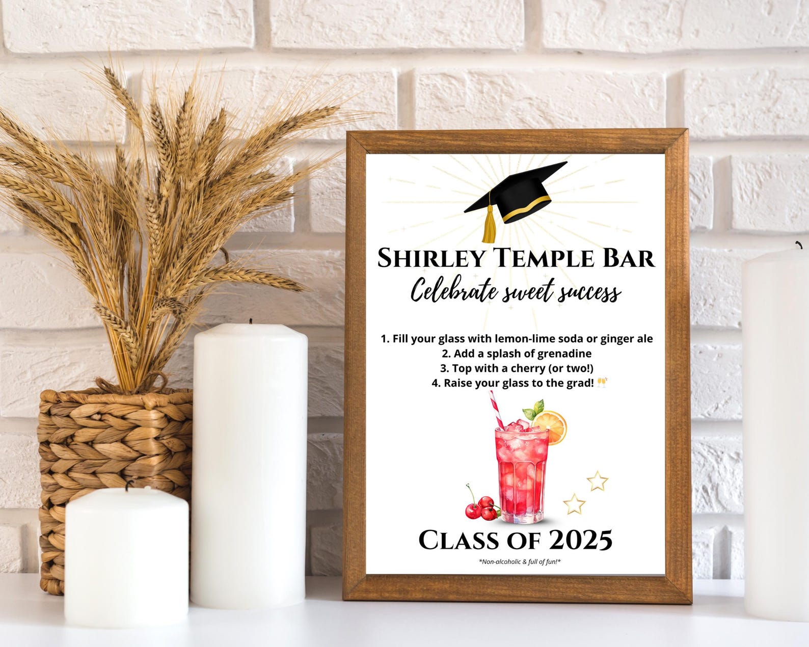 Graduation Shirley Temple Bar Sign, Shirley Temple Drink, Soda Bar Sign