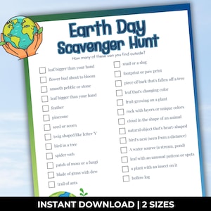 Earth Day Scavenger Hunt, Earth Day Activities for Kids, Earth Day ...