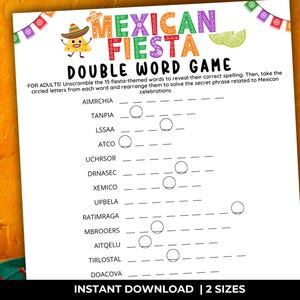 Taco trivia, Taco party games, Fiesta games, Fiesta party games, Cinco de Mayo games,Mexican fiesta trivia games, Fiesta Word Scramble