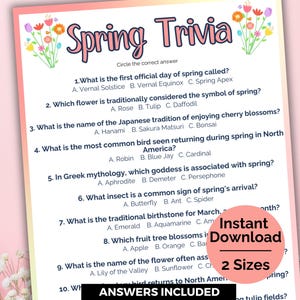Frühlings-Quiz, Frühlingsquiz, Gartenpartyspiele, Frühlingspartyspiel, Spiele für Senioren