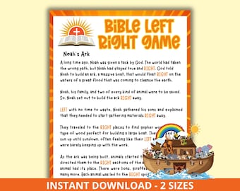 Left and Right Bible Game, Bible left right game, Church Left Right Game, Youth Bible Games, Church Gift Exchange Game, Bible Study game