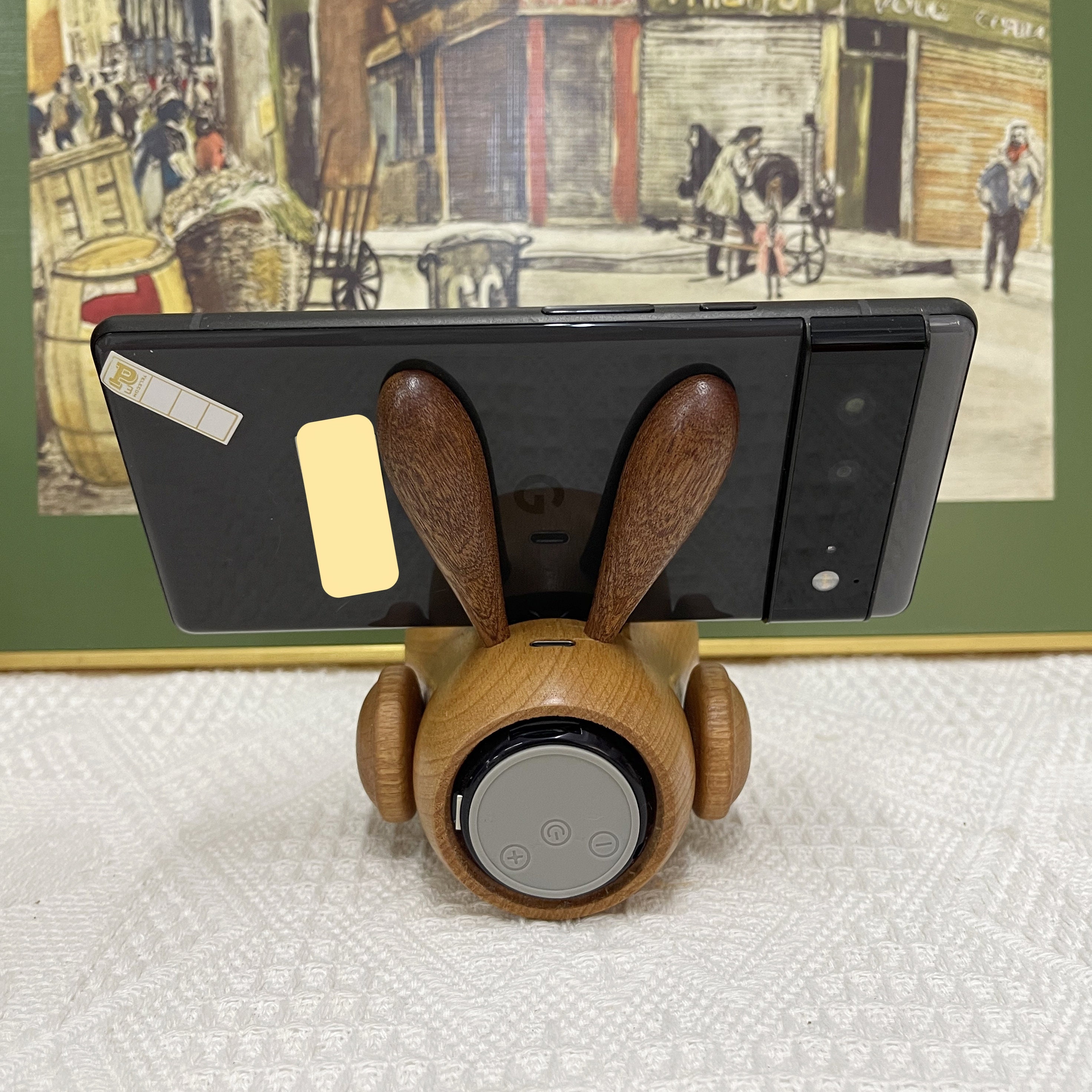 Handmade Wooden Rabbit Shape Bluetooth Speaker, Wood Animal Figurine ...