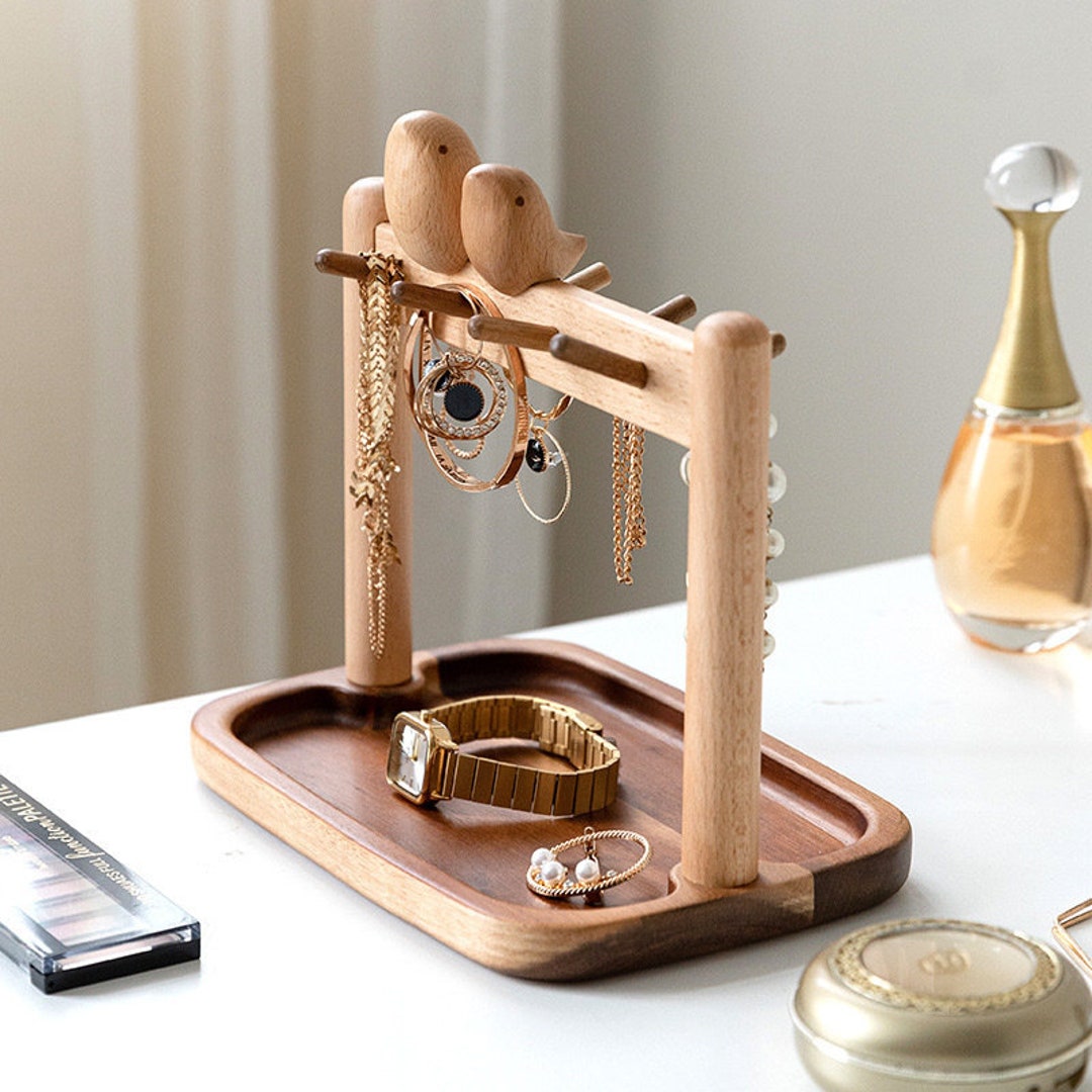 Personalized Custom Jewelry Wood Tray Display Organizer Entryway Table ...