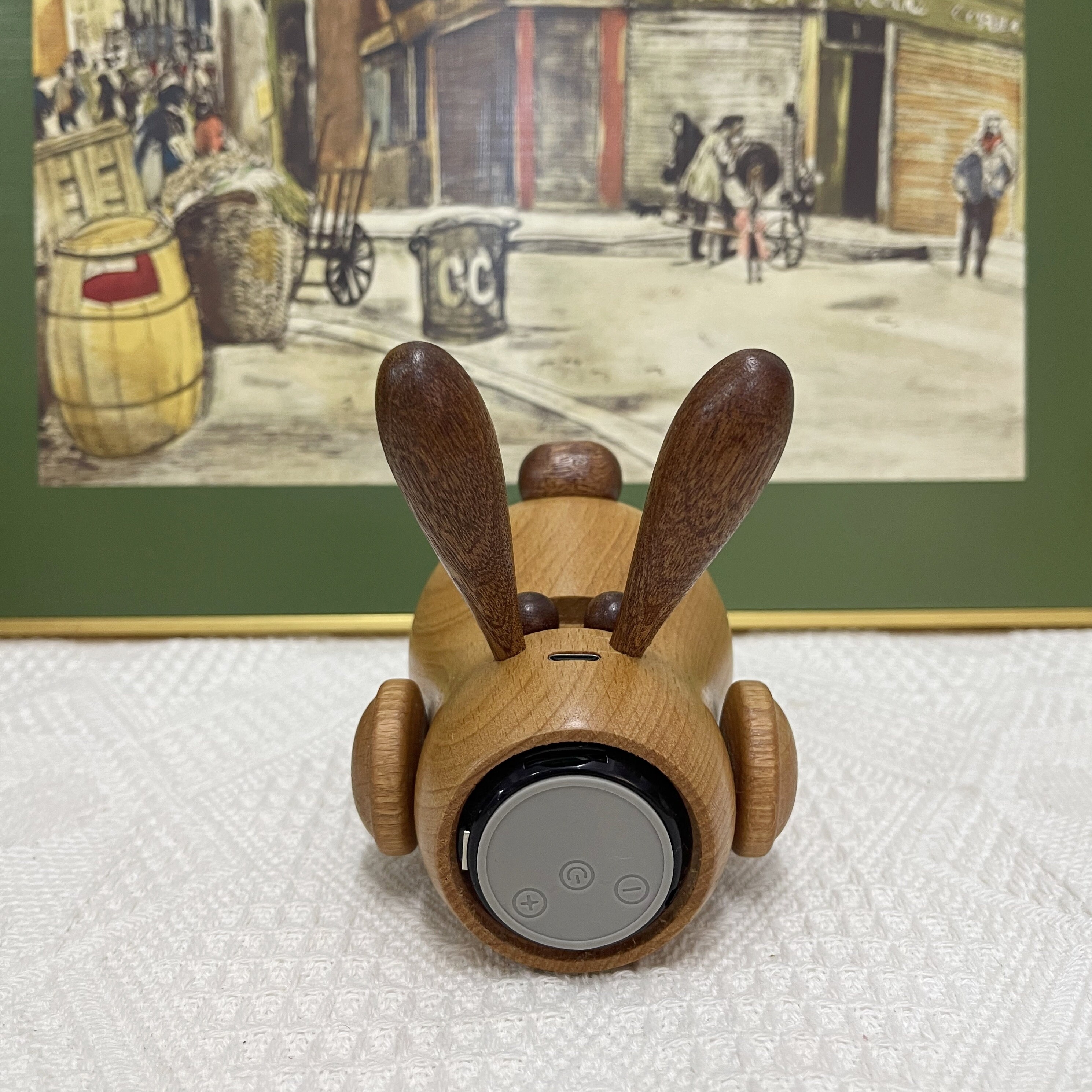 Handmade Wooden Rabbit Shape Bluetooth Speaker, Wood Animal Figurine ...