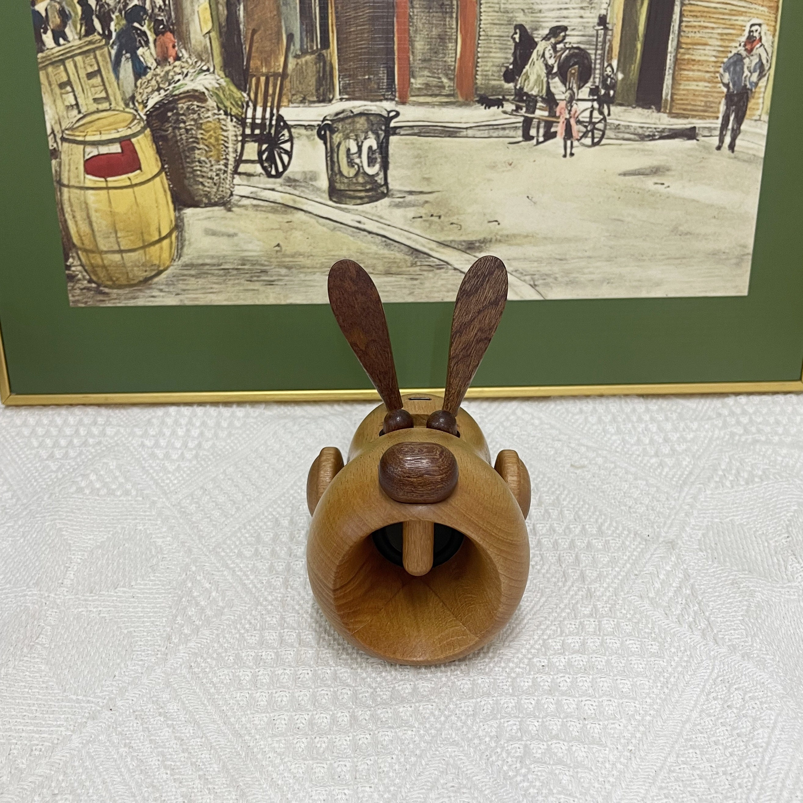 Handmade Wooden Rabbit Shape Bluetooth Speaker, Wood Animal Figurine ...