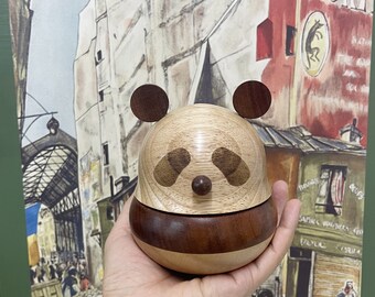 パンダタンブラー木製オルゴールパーソナライズ木製タンブラーおもちゃ 