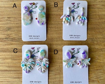 Elegant Polymer Clay Earrings | Clay Stud Earrings | Statement Colorful Earrings | Handmade earrings | Lightweight Earring | Mothersday