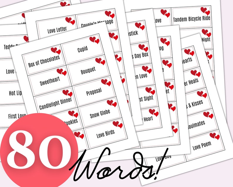 Valentine's Day Pictionary Game Valentines Day Game Classroom Printable