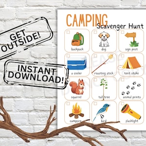 Camping Schnitzeljagd Printable für Kinder Camping Schatzsuche Download Familie Camping Schnitzeljagd Sofortiger Download Camping-Aktivitäten