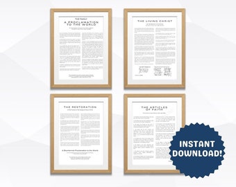 LDS Proclamation Wall Art Bundle: Family, Christ, Restoration (Digital Prints)