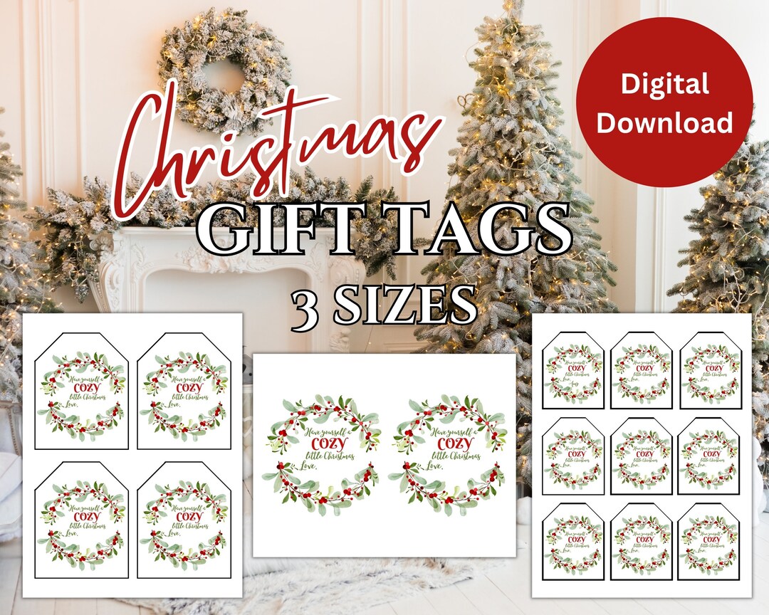 Printable Christmas Gift Tag, Cozy Christmas Gift Tag, Teacher Gift Tag ...