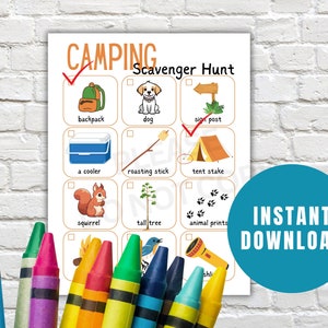 Camping Scavenger Hunt Printable for Kids Camping Treasure Hunt ...