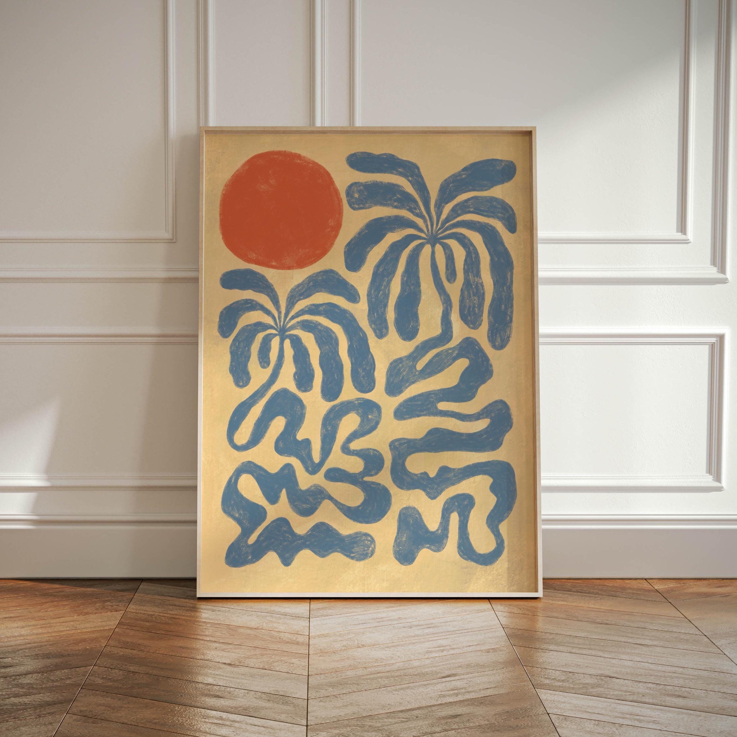 Palm Tree Print, Palm Trees Abstract Wall Art Neutral, Coastal Gallery Wabi Sabi Art Decor Japandi Style, Boho Beach Palms Print, Tropical