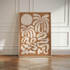 Palm Tree Print, Palm Trees Abstract Wall Art Neutral, Coastal Gallery Wabi Sabi Art Decor Japandi Style, Boho Beach Palms Print, Tropical