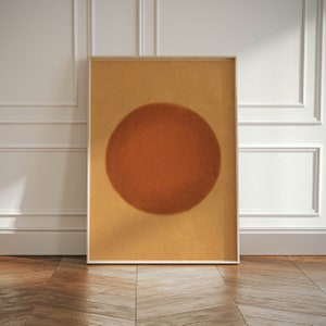 Wabi Sabi Art Home Decor Print, Arte minimalista Neutral Estética Naranja Cartel, Galería abstracta Arte mural Japandi Decoración del hogar, Escandinavo