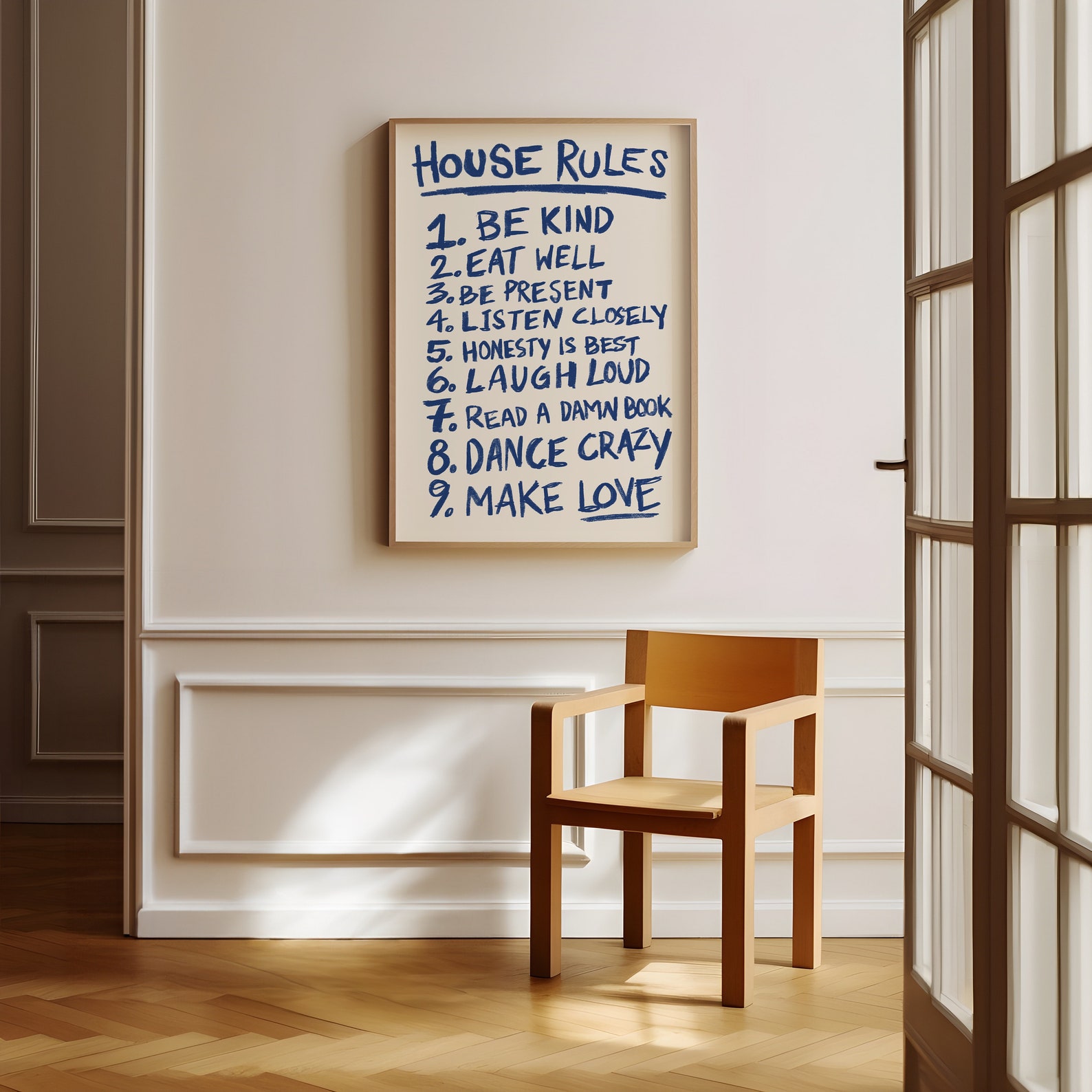 Custom House Rules Wall Art, Bar Cart Art, Trendy Home Decor, Minimalist Print, Rules Poster