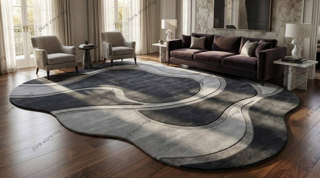 Handmade Tufted Abstract Area Rug, Modern Luxury Living Room Carpet ...