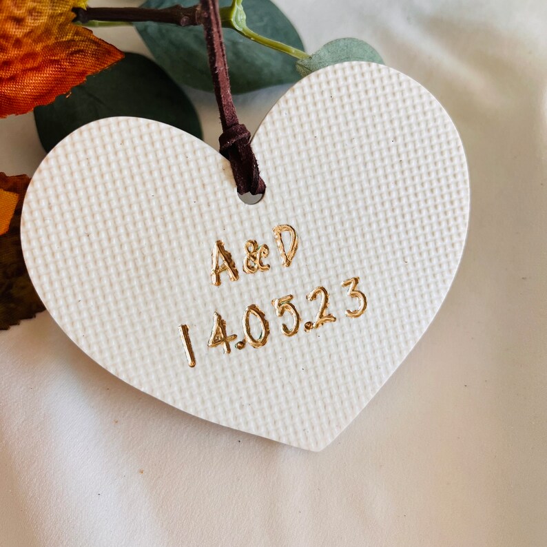 Christmas heart personalized ornaments, custom ornaments couple engagement gift, wedding gift, tree ornaments, initials, dates, nam image 4