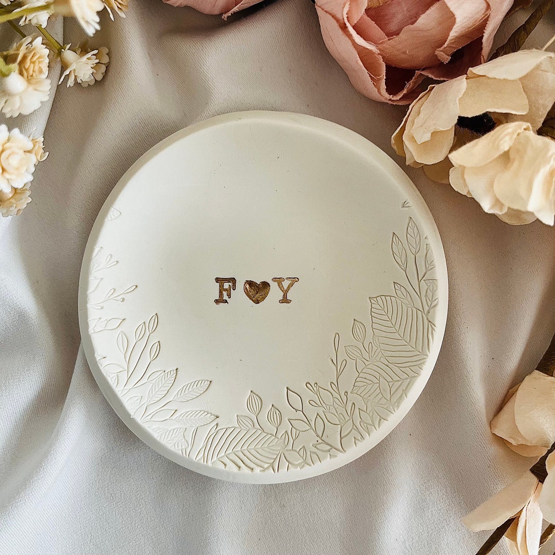 Wedding Ring Dish, Custom Jewelry Dish, Flower Garden Engagement Gift