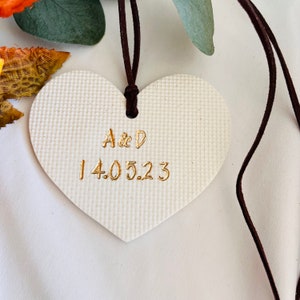 Christmas heart personalized ornaments, custom ornaments couple engagement gift, wedding gift, tree ornaments, initials, dates, nam image 1