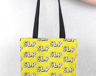 SLP Tote Bag, Gift for Speech Therapist/CF/Student, Speech Language Pathologist Accessory, Back to School