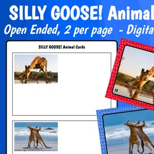 Companheiro de final aberto - 2 por página // Cartas de animais SILLY GOOSE! // Download digital