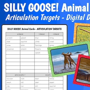 Compañero de articulación // ¡GANSO TONTO! Tarjetas de animales // Descarga digital