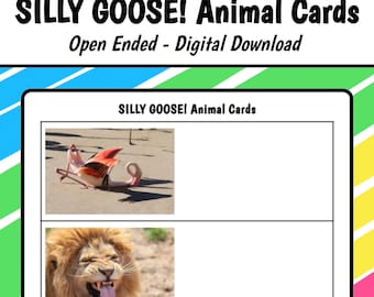 Open Ended Companion // SILLY GOOSE! Animal Cards // Speech Language Therapy // Digital Download