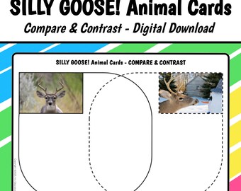 Compare & Contrast Companion // SILLY GOOSE! Animal Cards // Speech Language Therapy // Digital Download