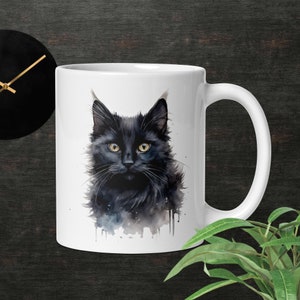 Taza de gato taza de café taza gigante taza de café gigante regalo de amante del gato para el amante del gato taza taza de gato negro para el regalo del amante del gato negro para el gato negro