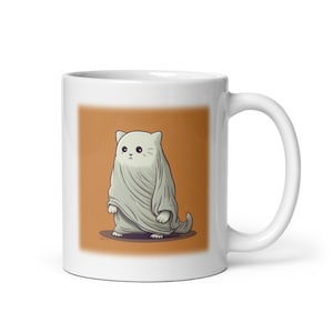Taza de gato, taza de café, taza gigante, taza de café gigante, regalo para amantes de los gatos, taza de Halloween, regalo para amantes de Halloween, regalo para amantes de los fantasmas