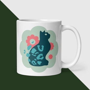 Taza de gato, taza de café, taza gigante, taza de café gigante, regalo para amantes de los gatos, taza para amantes de los gatos, taza para gatitos, silueta de gato