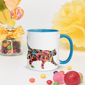 Mok kat mok koffiemok kat minnaar cadeau voor kat minnaar mok gummy worm mok kat silhouet mok aangepaste mok