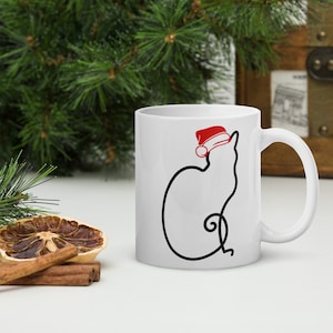 Taza de gato taza de café taza gigante taza de café gigante regalo de amante del gato para la taza del amante del gato taza de Navidad para el regalo del amante de Navidad para la taza de Santa