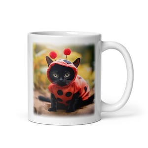 Taza de gato, taza de café, taza gigante, taza de café gigante, regalo para amantes de los gatos, taza de mariquita, taza para amantes de las mariquitas, regalo para amantes de las mariquitas