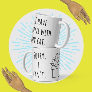 Taza Taza de gato Taza de café Taza gigante Taza de café gigante Regalo de amante de los gatos para amante de los gatos Taza Taza de gato de dibujos animados Planes con mi gato