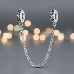 S925 Sterling Silver Safety Chain – Scroll Design, Pandora Compatible