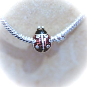 Sterling Silver Ladybug Charm: Pandora Compatible DIY Jewelry