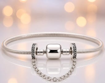 S925 Sterling Silver Safety Chain – Scroll Design, Pandora Compatible