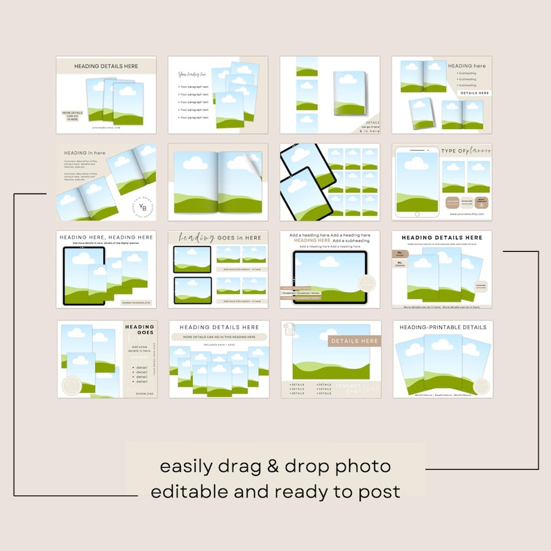 Canva Mockup Templates Digital Product Mockups Bundle (100+) Etsy