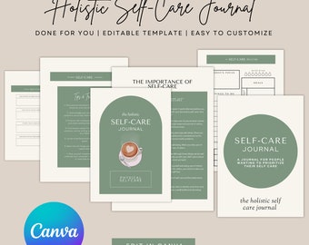 Holistic Self Care Journal Done for You Lead Magnet Workbook Life Coaching Tools Self Love Planner Canva Workbook Template DFY PLR