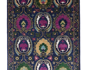 Handmade Wool rug,Area Size Rug ,4x 6FT, Living room Carpet, Afghan  Rug,Modern Rug,Oriental Rug,Turkish Rug,Designing Rug